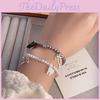 Stylish Highend Cat Bowknot Pearl Hand Accessory Bracelet For Womens Outfits Summer