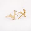 Изысканные серьги-пусеты из нержавеющей стали в виде прыгающего олененка - Рождественские животные, украшения для хряща