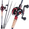 Fishing Rod and Reel Combos 1.8m/2.1n Baitcasting Fishing Pole with 17+1 BB Baitcasting Reel for Travel Fihsing