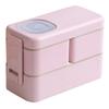 Leak-proof Bento Lunch Box with 3 Compartments Double Layer Buckle Closure Microwave Safe Stackable Salad Box for Kids Adults