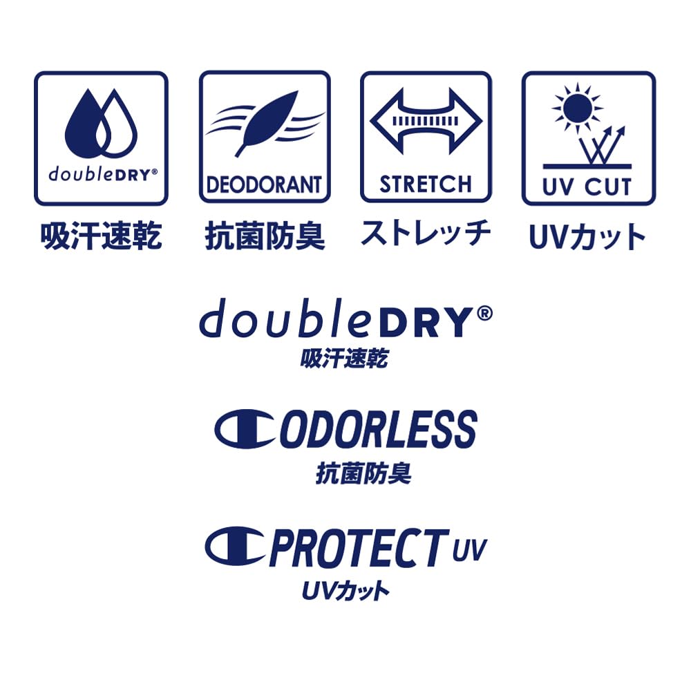 Champion Long Sleeve UV Mock Size M Men's T-Shirt, CM4HP261, Moisture-Wicking, Quick-Drying, Antibacterial, Odor-Resistant, Stretch, Protection,