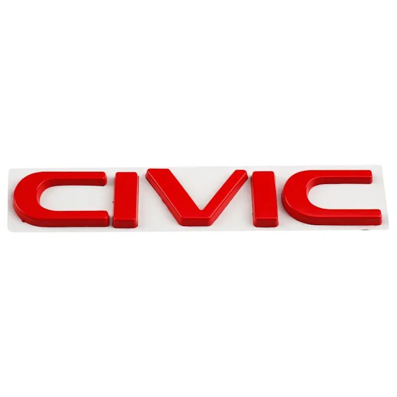 FIQ1 Honda Civic 3D Metal Car Stickers Side Fender Badge Styling Rear Trunk Emblem Decal 2011-2024 Exterior Accessories