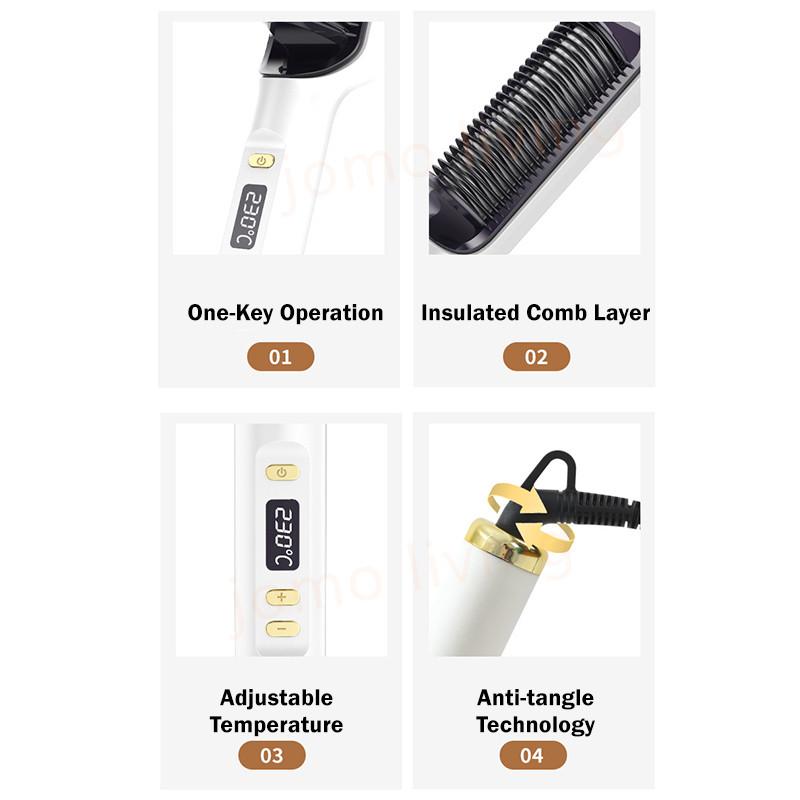 New Household Curler Wireless Negative Ion Straightening Hair Comb Portable Hair Straightener Comb