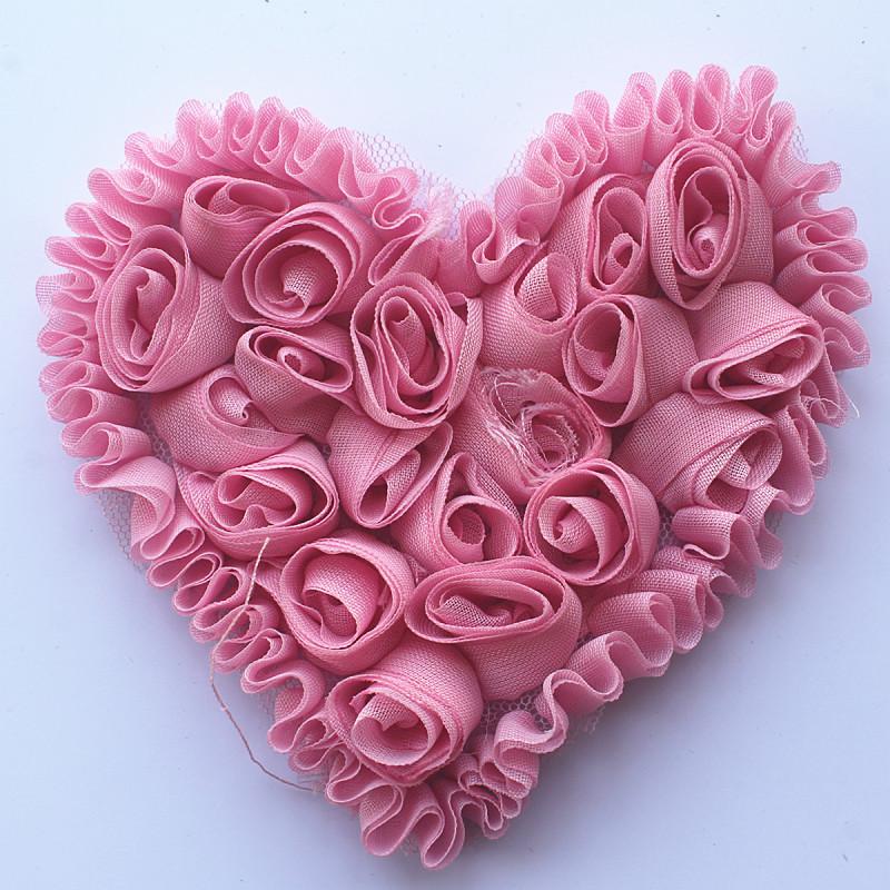20 шт. Большие шифоновые розы в форме сердца, нашивки для DIY, одежда для маленьких девочек, платье, ромпер, рубашки, швейные украшения, материалы для бантов для волос