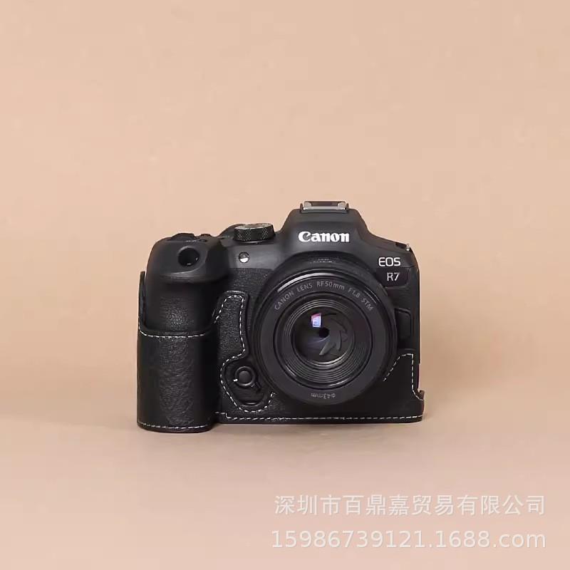 Получехол для камеры Canon EOS R7 с креплением на основание, чехол из ПУ-кожи, сумка для путешествий и фотосъемки