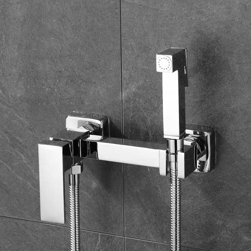 Bidet Faucet Set Black Wall Mounted Hot Cold Bidet faucet High Pressure toilet gun Brass Bathroom Square Gold Chrome Shower Tap