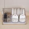 304 Stainless Steel Single Layer Kitchen Storage Rack with Chopstick Basket and Dish Drain