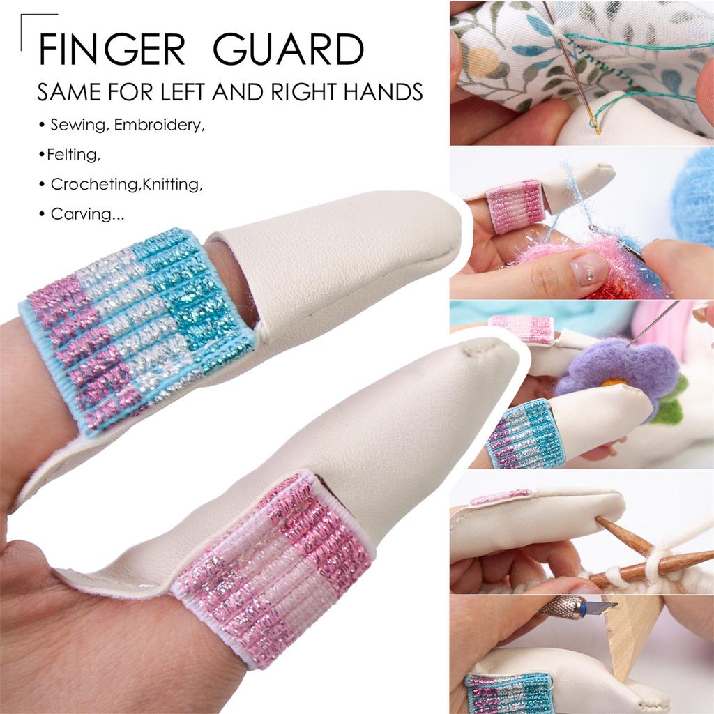 1 пара наперстков для вязания, кожаные наперстки, наперстки для вышивки крючком, наперстки для рукоделия