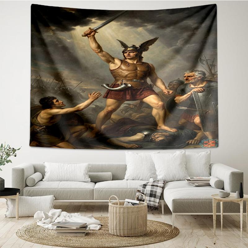 Heroes of Gaul Print Tapestry, Backdrop, Easy Setup, Ideal for Bedroom, Office & Living Room, with Aesthetic Wall Hanging Decor.