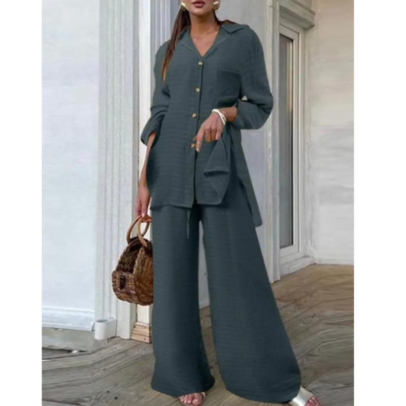 Spring Women's 2-piece Fashion Top Women's Leopard Print Wide-leg Pants Casual Loose Suit