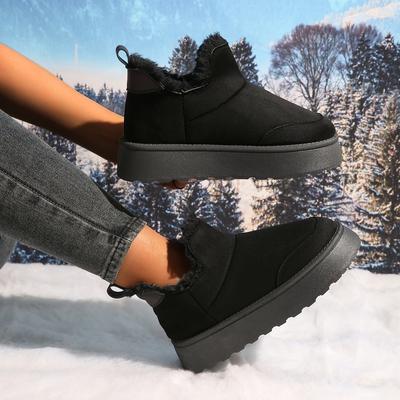 Модные женские ботинки, новые зимние высокие зимние ботинки для женщин, утолщенные плюшевые теплые простые и универсальные удобные хлопковые туфли для женщин