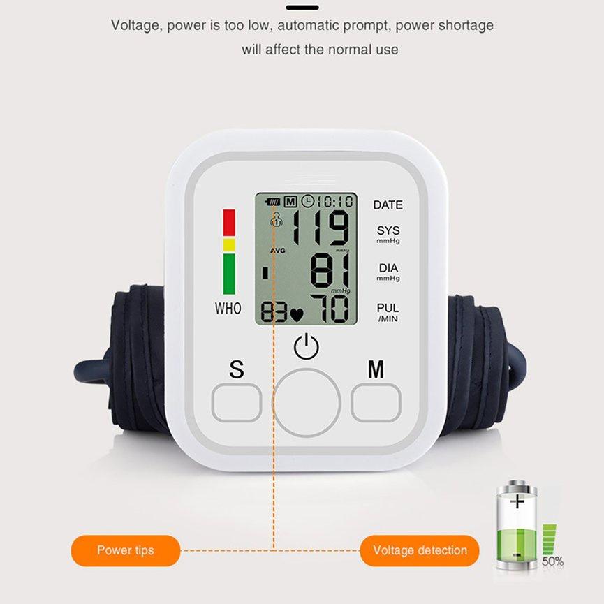 Upper Arm Blood Pressure Monitor Heart Beat Rate Monitor Health Care Medical Digital Meter Tonometer Measuring Automatic