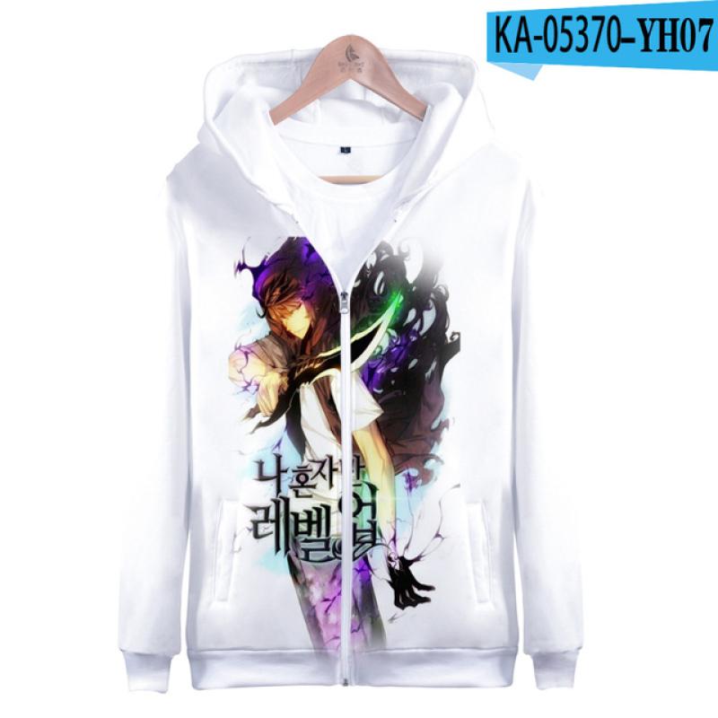 Выравнивающая толстовка соло, 3D унисекс, толстовка на молнии для женщин/мужчин, с длинным рукавом, уличная одежда в стиле Харадзюку, корейская одежда в стиле манга