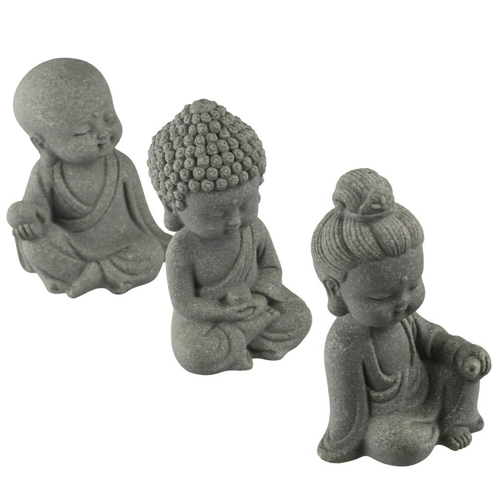Sandstone Aquarium Buddha Statues Mini Dolls Buddha Statue Little Monk Figurine Car Dashboard
