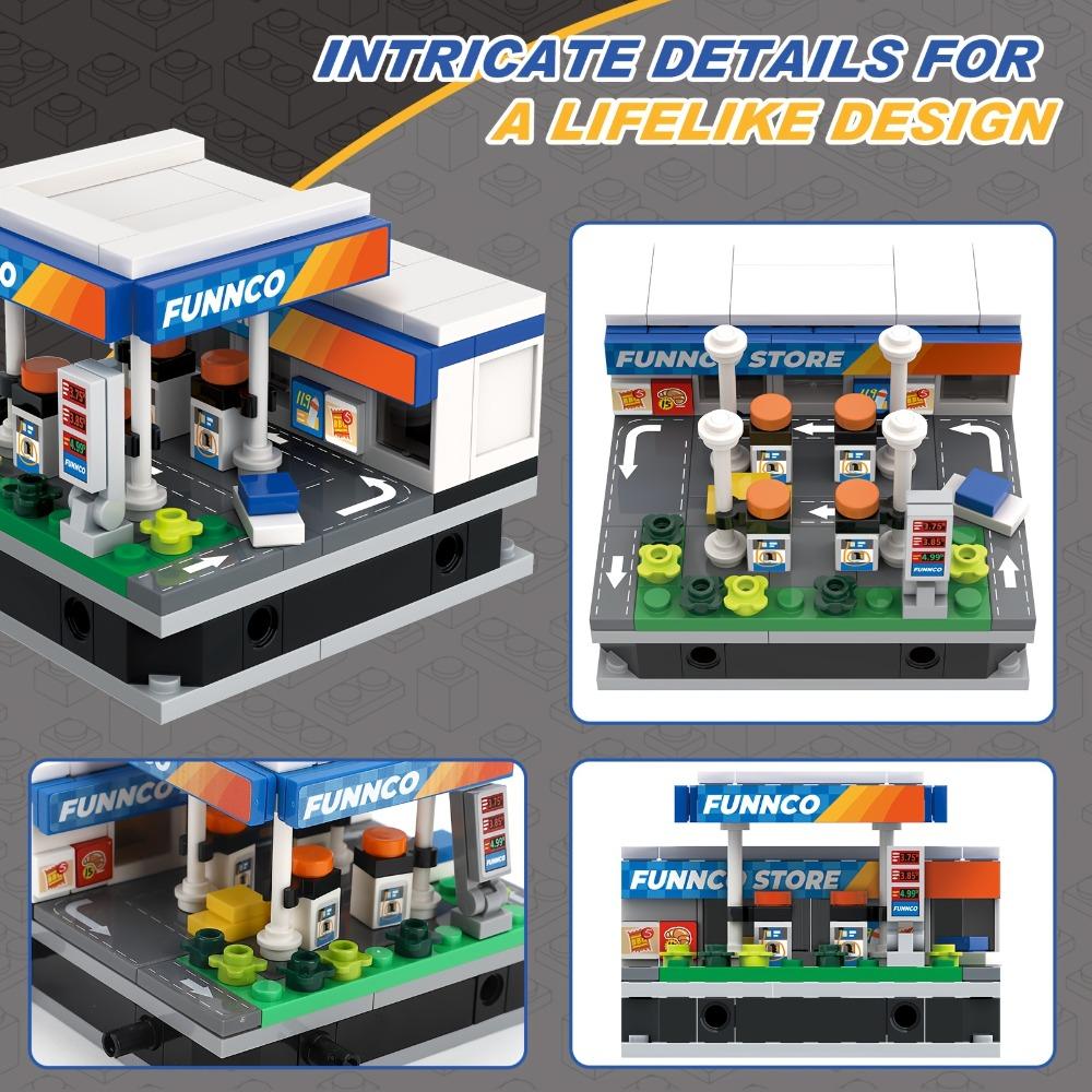 Мини Город Магазин Улица Вид Конструктор Модель Симуляция Архитектура Коллекция Частицы Конструкция Строительные Кирпичики Игрушка