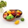 Rattan Fruit Basket Supermarket Display Basket Rattan Supermarket Fruit And Vegetable Basket Round Fruit Basket