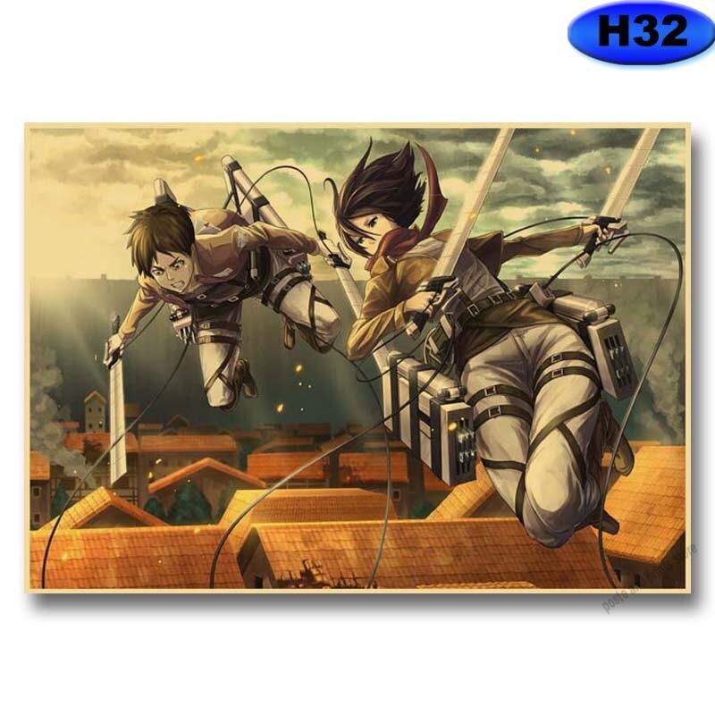 Attack On Titan Season 4 Poster Retro Kraft Paper Posters Prints Anime Decor Home Living Room Bar Art Painting Wall Stickers