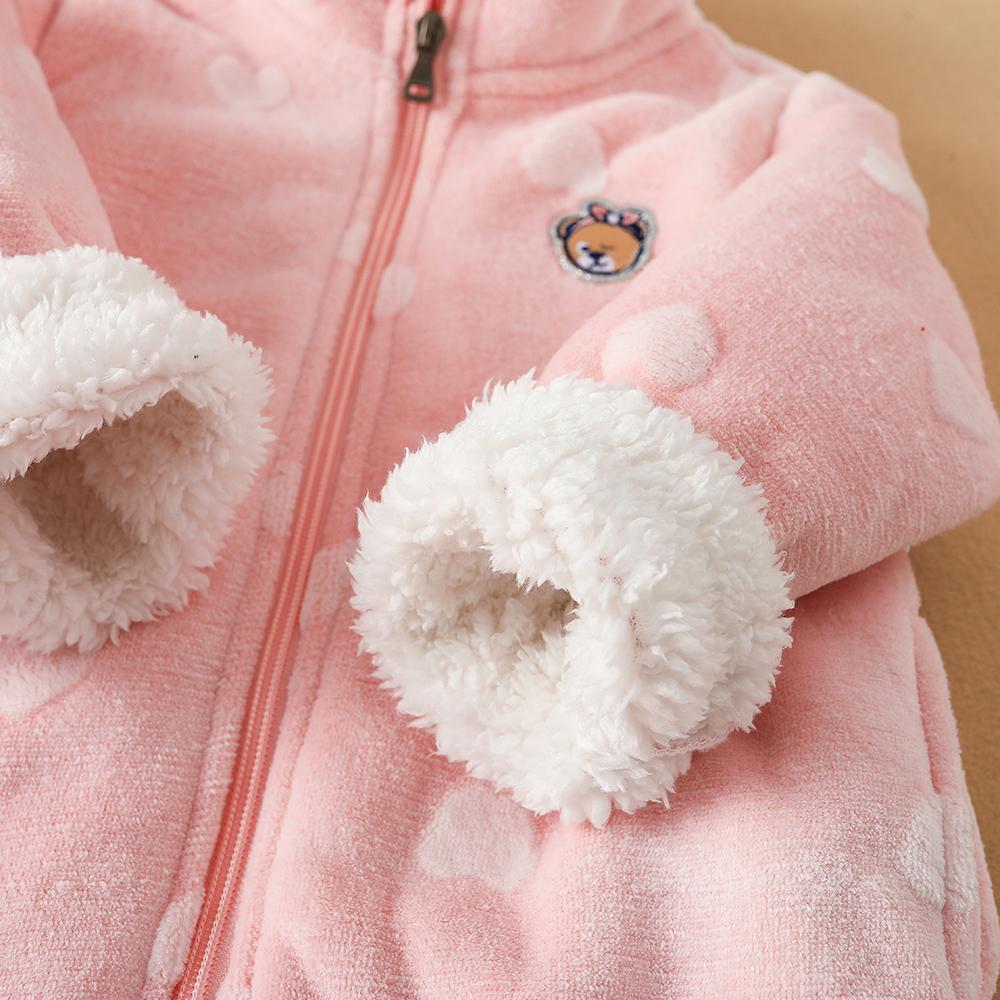 Флисовая куртка для девочек, осенне-зимняя легкая теплая куртка на молнии, детская милая верхняя одежда с длинными рукавами