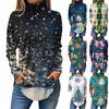 Tee Shirts For Women Fall Casual Long Sleeve Shirts Sweatshirt Vintage Printed High Neck Top Pullover