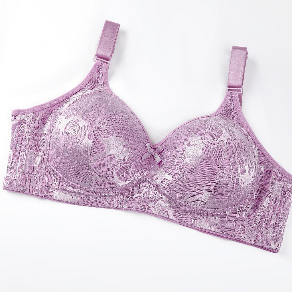 Кружевной бюстгальтер без косточек Женский регулируемый нижнее белье больших размеров Кружевной поддерживающий бюстгальтер Бюстгальтер для женщин среднего и пожилого возраста