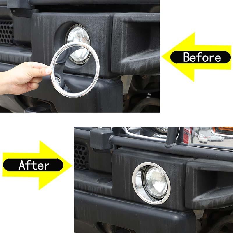 Для Hummer H2 2003-2009 Автомобильный стайлинг ABS Серебристый Кольцо-облицовка накладка накладка-стикер на переднюю противотуманную фару Автомобильные аксессуары для экстерьера