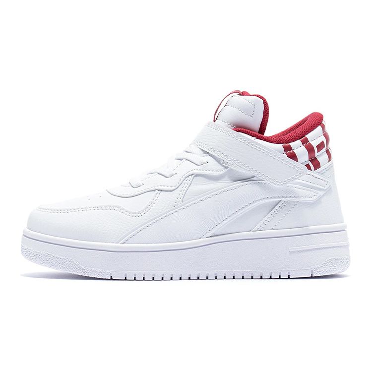 Li Ning Youth Childrens Shaohua нескользящие амортизирующие износостойкие кроссовки средней высоты для скейтбординга детские белые кроссовки YKCR184-15
