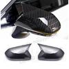 Rearview Side Mirror Cover Trim Carbon Fiber Look Horn For 18-25 Toyota Camry