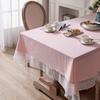 Однотонная кружевная скатерть для стола в стиле ретро, хлопковая скатерть для кухни, столовой, праздничного украшения стола