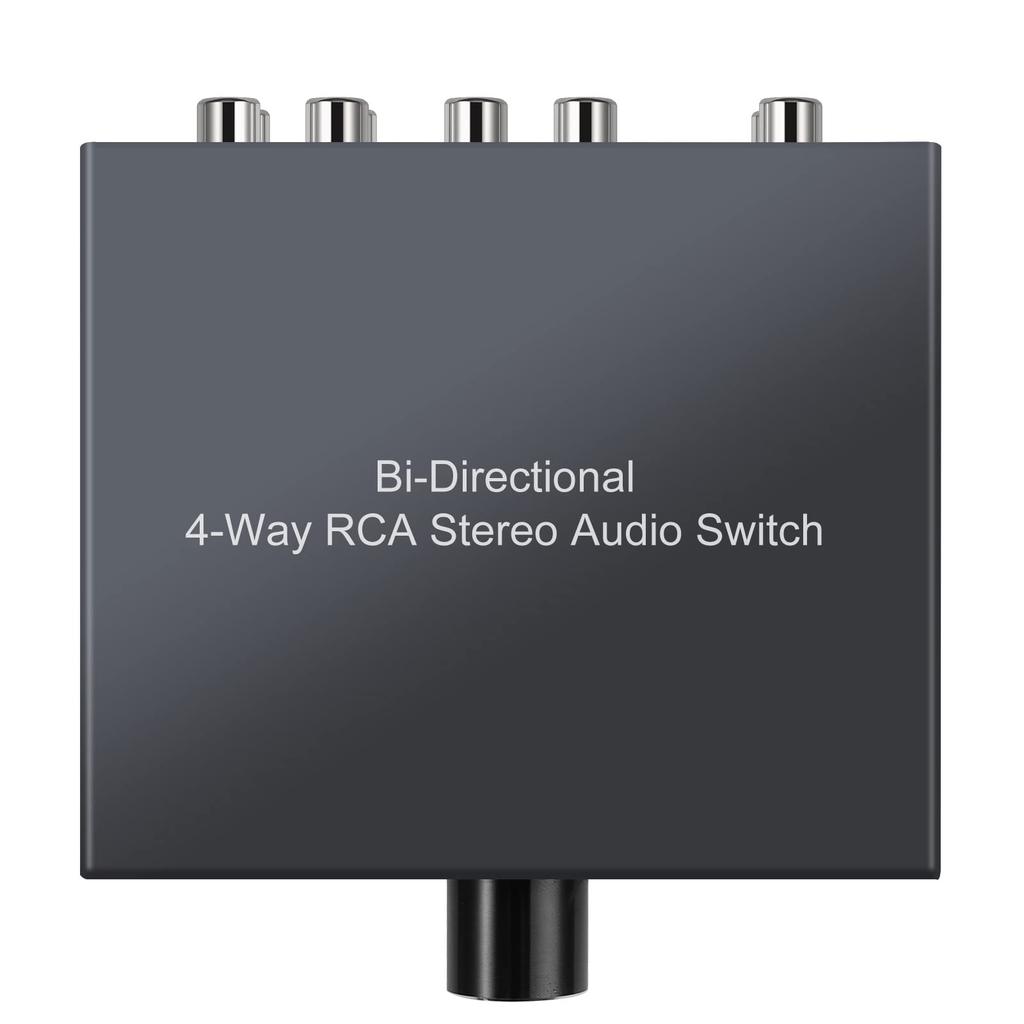 Vrttlkkfe Двунаправленный RCA Стерео Аудио 1 Выход или 4 Выхода Разъем Звук RCA Аудио Переключатель Селектор 4-сторонний, Переключатель, Вход/4 Входа/1 L/R Канал,
