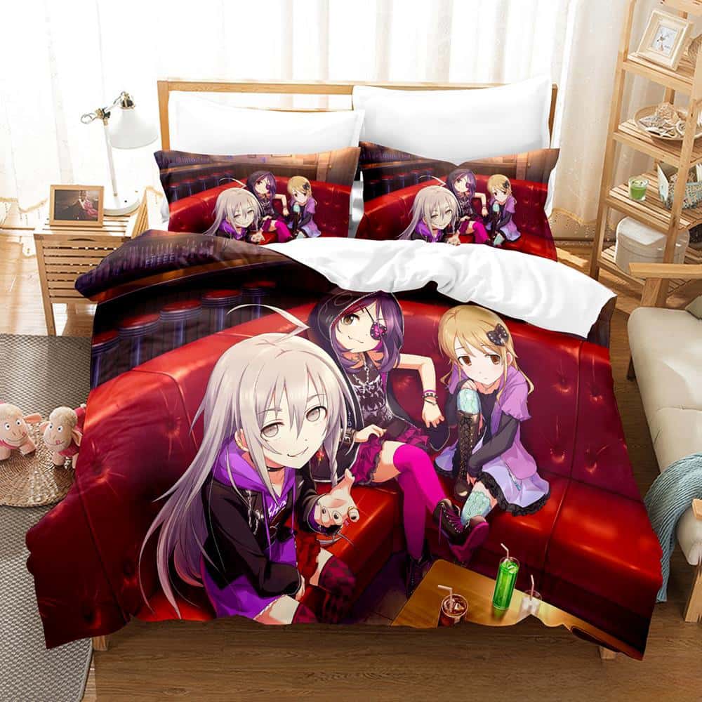 Модный 3D-принт Аниме Кавайные Девочки The Idolm@Ster Комплект постельного белья Односпальный Полуторный Двуспальный Queen King Размер Комплект постельного белья для спальни Пододеяльник Комплекты