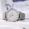 Простые стильные брендовые популярные ультратонкие легкие аналоговые часы деловые водонепроницаемые кварцевые наручные часы серебристо-белые [BUREI] мужские мужские -