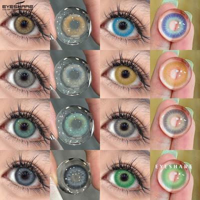 Цветные контактные линзы Цветные контактные линзы Ярко-голубые линзы Цветные контактные линзы Коричневый натуральный макияж глаз Цветные линзы 2 шт.