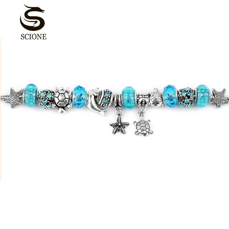 Marine Small Animal Fashion Crystal Bracelet Fashion Trend Ladies Alloy Beaded Rhinestone Bracelet