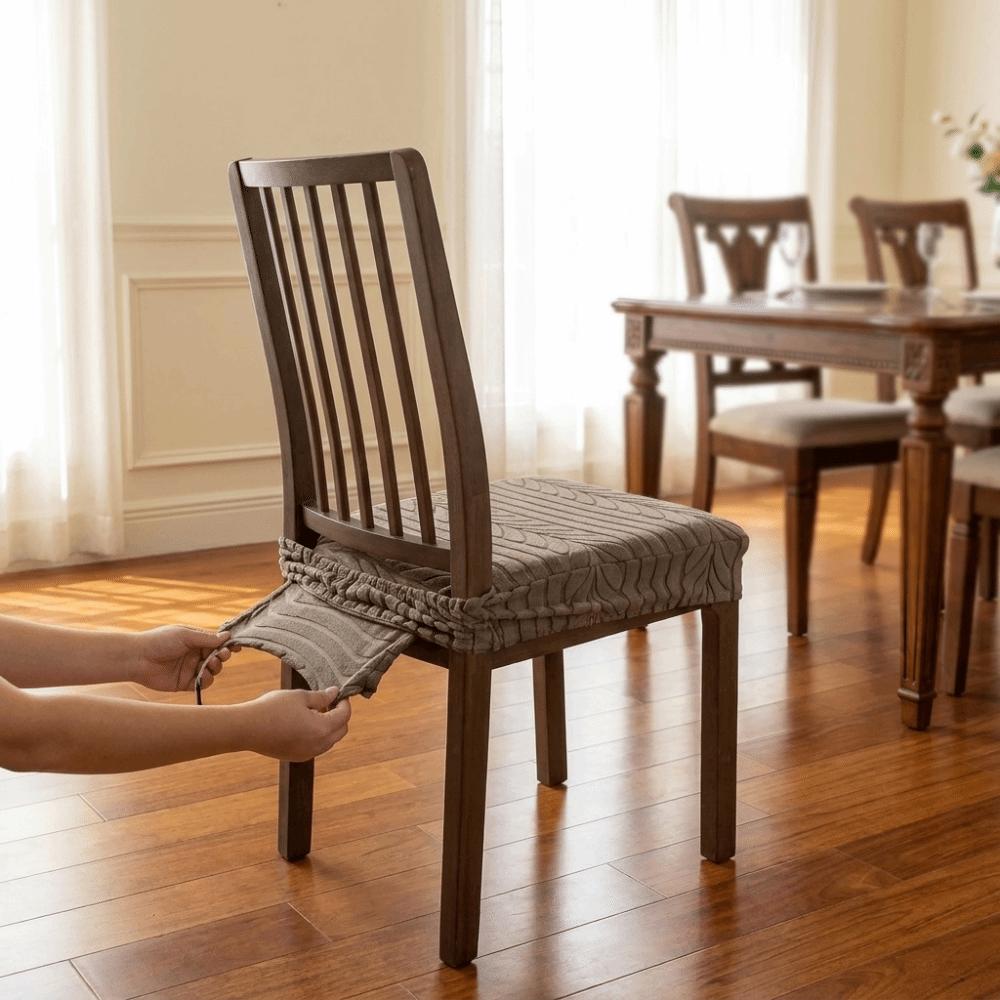 Soft Jacquard Chair Slipcover Anti-dirty Seat Cover Modern Chair Cushion Cover Restaurant