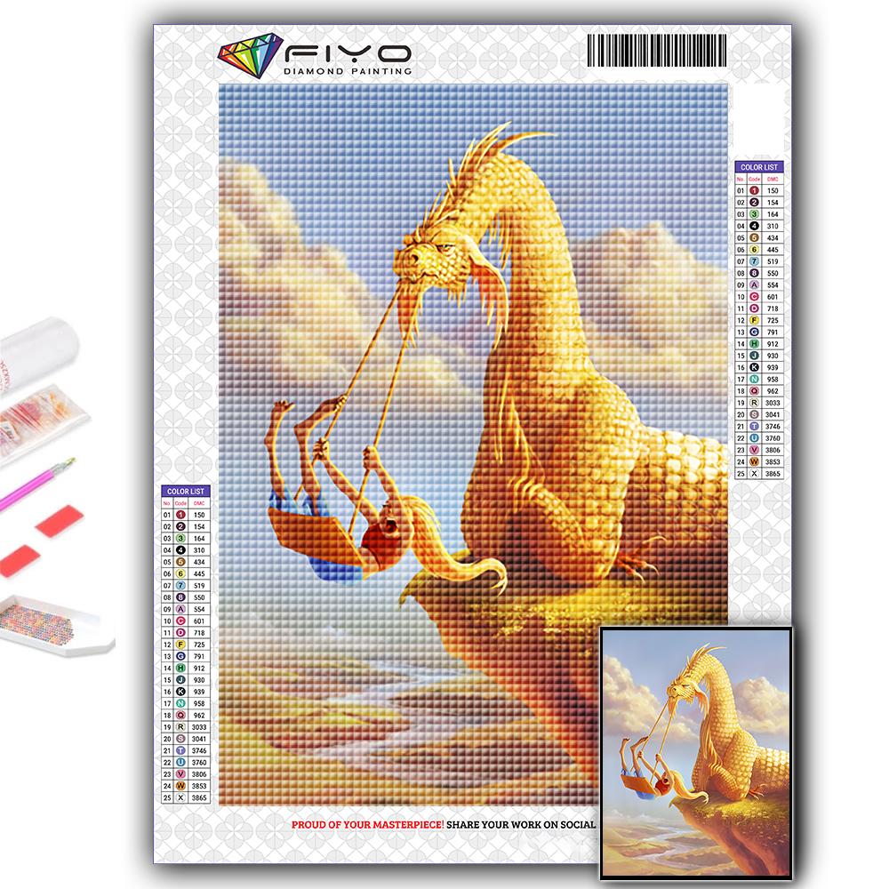 DIY 5D алмазная живопись Дракон и красота комплект для вышивки крестом полная дрель вышивка мозаика художественная картина стразы подарок