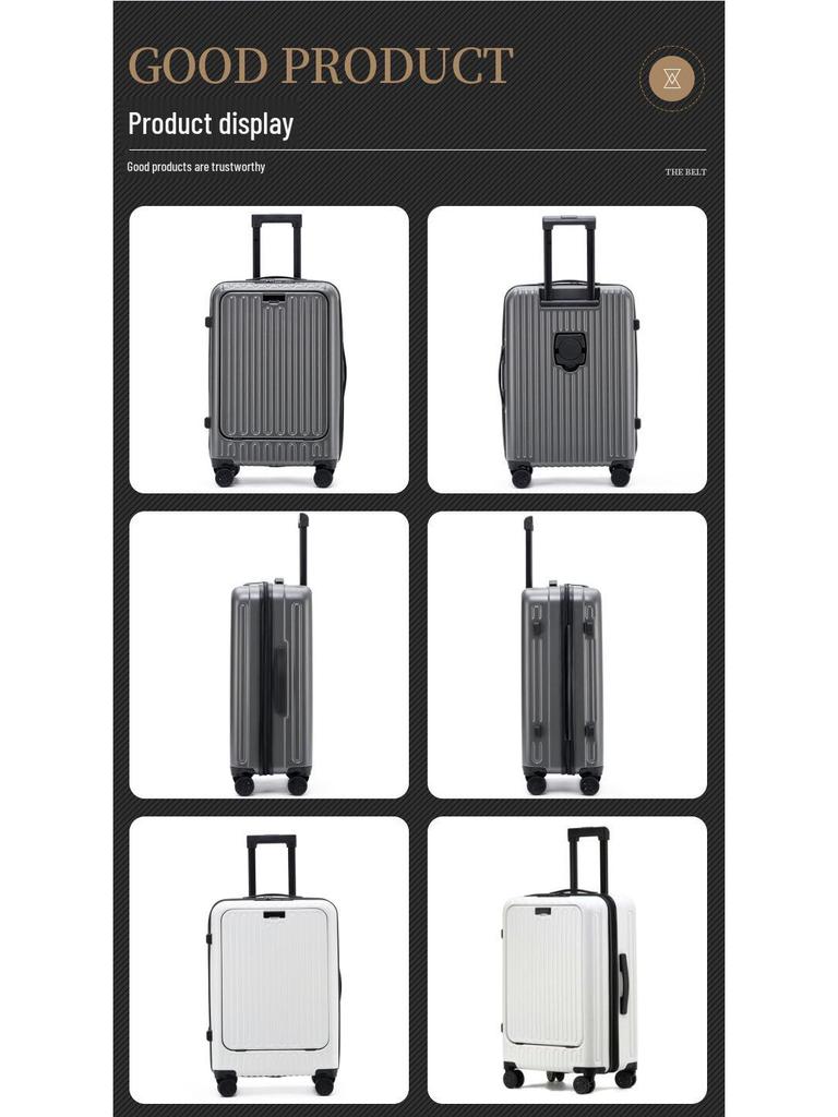 20-дюймовый легкий матовый чемодан-тележка с фронтальной загрузкой для ручной клади, 24-дюймовый дорожный чемодан, кожаный кейс.