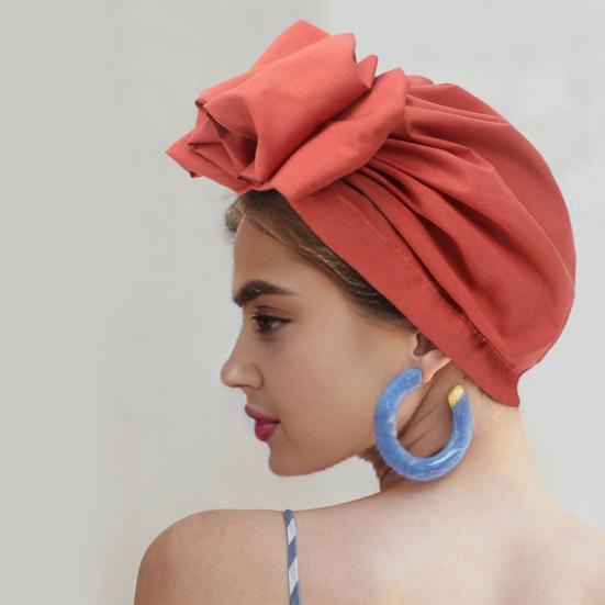 Тюрбан шляпа ретро французский стиль цветочный декор женская шляпа однотонный цвет дышащий