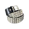 Зарубежный Rockstud Hip UK Drill [3TRAPX] Гранж, Рэпер, Панк, Ремень, Стразы, Узкие, Y2K, Мужской, Уличный, Хлоп, (Серебряный)
