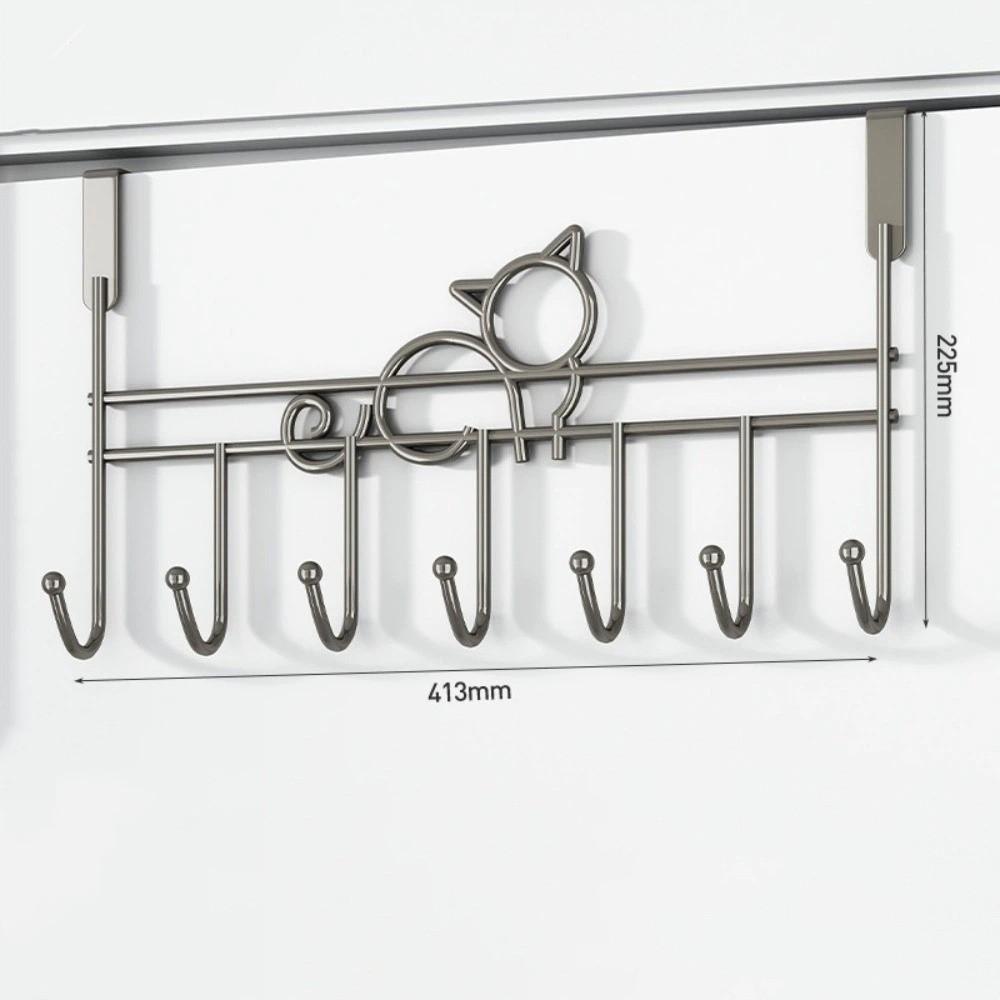 Space Saving Door Storage Hook Punch-Free Door Hanger Rack Traceless Organizer Rack Home Use