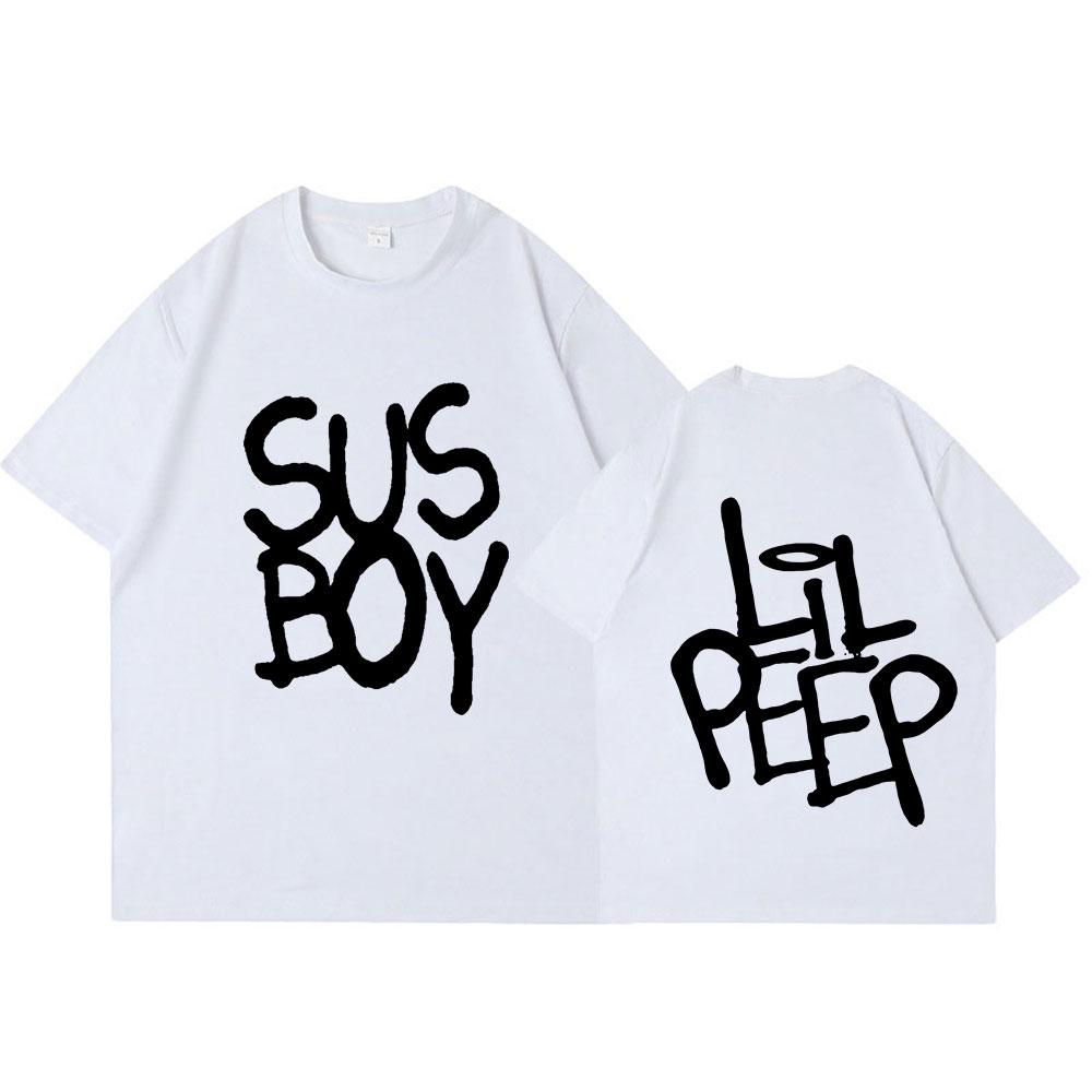 Горячий рэпер Lil Peep Sus Boy Розовая футболка Унисекс Мода Хип-хоп Футболка с коротким рукавом Высококачественная Оверсайз Хлопковая футболка