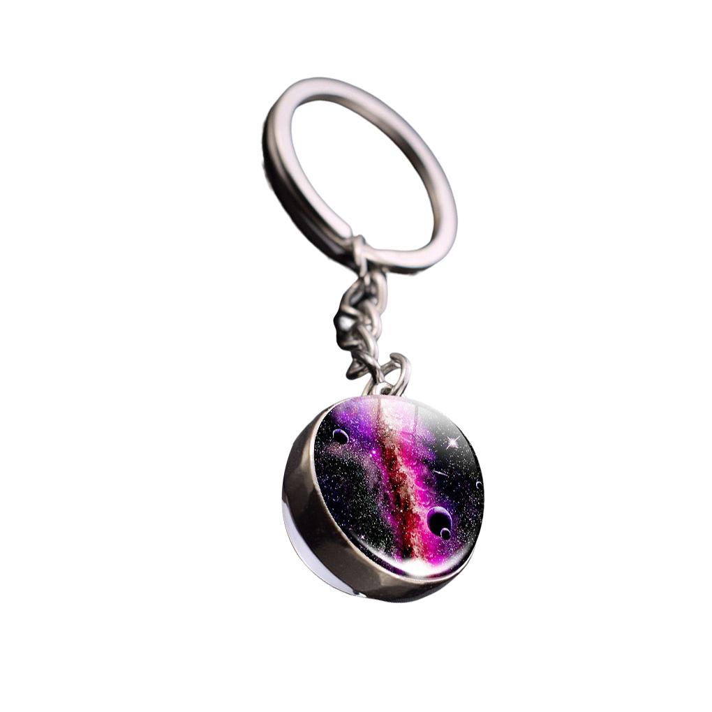 Planet Keychain Stylish Decorative Hanging Portable Luminous Glossy Round Exquisite Alloy Windshield Pendant Ornament