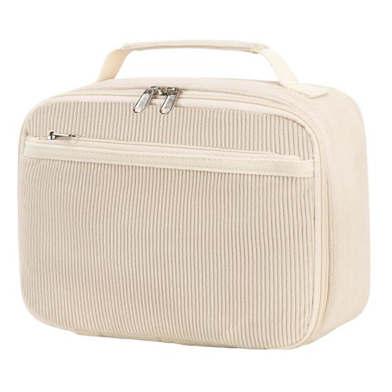 Kids Insulated Lunch Bag Corduroy Lunch Box for School Spacious Cooler Organizer with