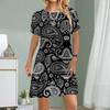 Женское повседневное платье Летние платья с принтом парамеция для женщин с круглым вырезом и коротким рукавом Платье больших размеров