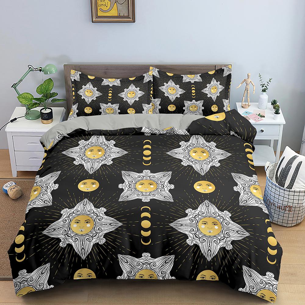 Богемный комплект пододеяльника с тематикой Вселенной, Солнца и Луны, полиэстеровый чехол для одеяла размера кинг, квин, фулл для детского постельного комплекта для мальчиков