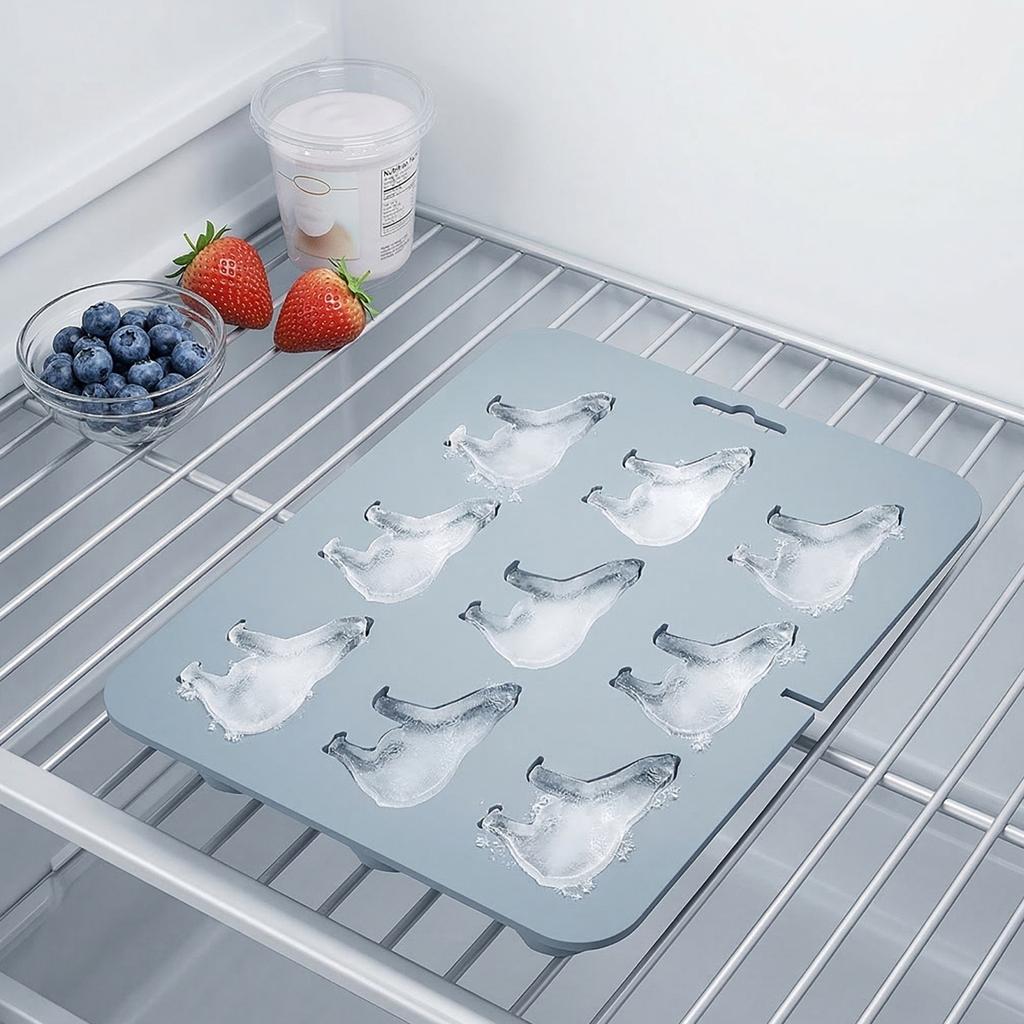 Animals Ice- Mold - Ocean Animals Turtle,Dolphins,Penguins,Silicone Mold For Baking Muffin Cake, Chocolate,Candy, Soap