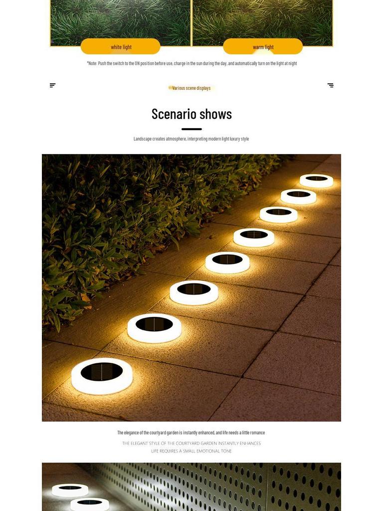 Solar LED Garden & Wall Lights for Outdoor Decoration, Dual-Use, Suitable for Villas, Courtyards, and Lawns