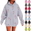 Women's Fashion Long-sleeved Christmas Print Casual Oversized Pullover Hoodie Top