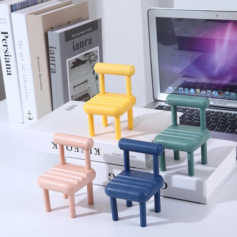 Cute Lazy Board Phone Holder Desktop Mini Chair Shape Cell Phone Stand Cartoon Table Decoration Easy Chair Phone LIVE Support