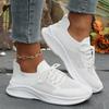 Fashion Women's Breathable Knit Sneakers Lightweight Casual White Running Shoes Woman Outdoor Comfortable Slip On Walking Shoes Big Size