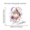Новые настенные наклейки Ramadan Kareem, разноцветный фонарь, луна, звезда, наклейка на окно, декор Ramadan 2026, Eid Mubarak, украшение для мусульманской вечеринки